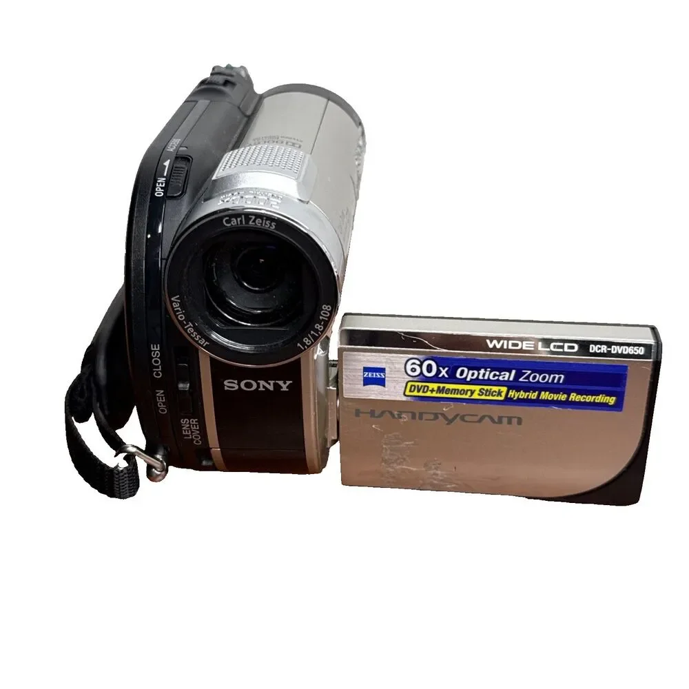Sony Handycam DCR-DVD650 DVD Flash Media Camcorder Silver 60x Zoom Untested Part